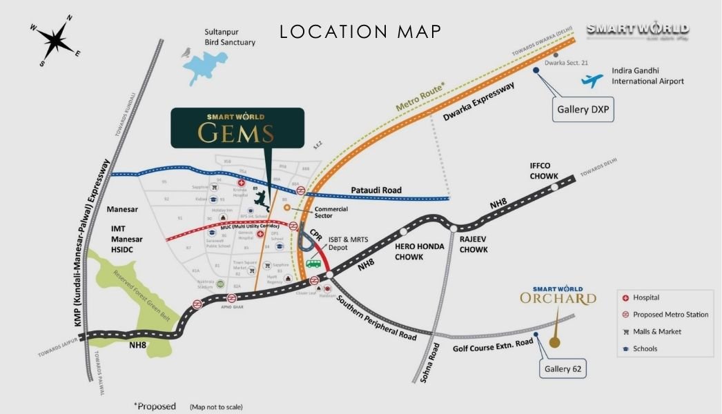 Smartworld Gems Location Map